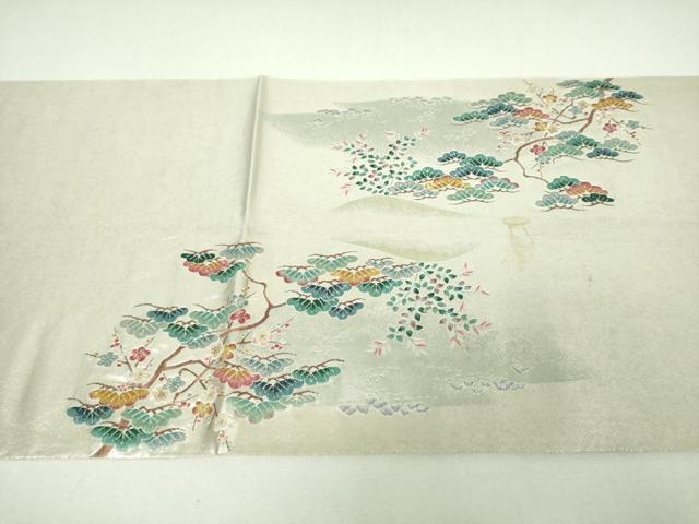 平和屋着物●西陣 長嶋成織物 ながしま帯 本加賀友禅作家 浅野冨治男監修 太鼓柄袋帯 唐織 後楽園 引箔 瀞銀錦 正絹 逸品 DABI6892ps