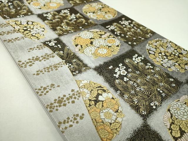 平和屋着物▼西陣 京洛苑たはら謹製 六通柄袋帯 琳派四季文 金銀糸 引箔 正絹 逸品 DABI6897ps