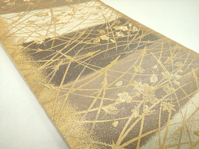 平和屋着物▼西陣 六通柄袋帯 作家物 御煌綴 吹寄松映文 金糸 証紙付き 正絹 逸品 未使用 DABI6934ps