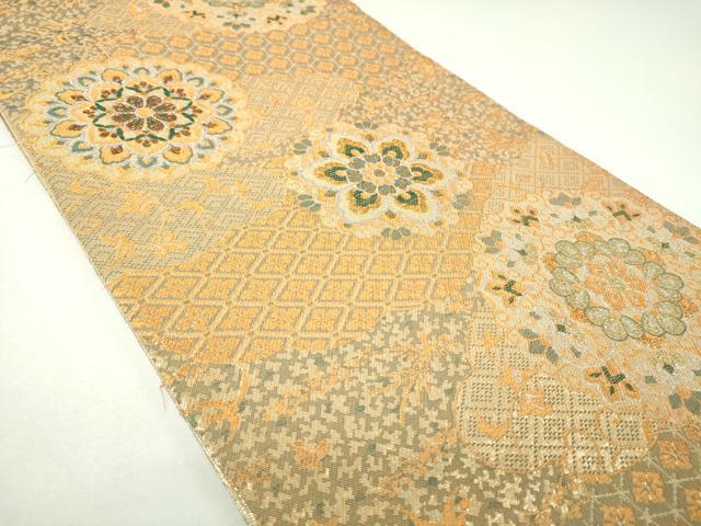 平和屋着物▼佐賀錦 六通柄袋帯 壽賀多錦 九百錦 正倉院花文 金銀糸 正絹 逸品 DABI6956ps