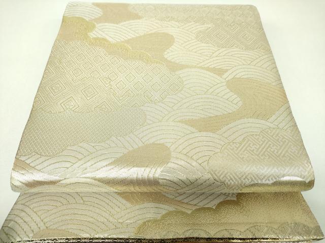 平和屋着物▼佐賀錦 両面 六通柄袋帯 正倉院花文 金銀糸 正絹 逸品 DABI6958ps