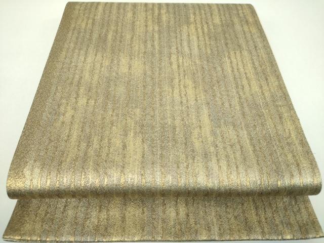 平和屋着物▼六通柄袋帯 変わり縞 金糸 正絹 逸品 DABI6965ps