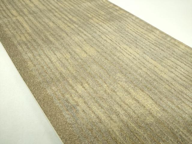 平和屋着物▼六通柄袋帯 変わり縞 金糸 正絹 逸品 DABI6965ps