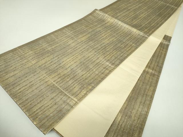 平和屋着物▼六通柄袋帯 変わり縞 金糸 正絹 逸品 DABI6965ps