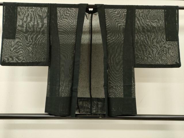 平和屋着物▽羽織 スリーシーズン 春夏秋 塵除け 楓文 黒地 正絹 逸品 DABI7010fe