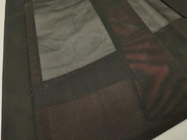 平和屋着物▽羽織 スリーシーズン 春夏秋 塵除け 刺繍 草花 黒地 正絹 逸品 未使用 DABI7012fe