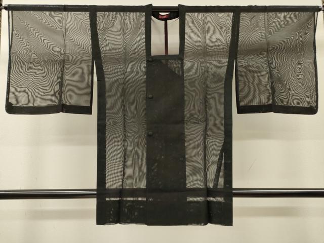 平和屋着物▽道行コート スリーシーズン 春夏秋 塵除け 黒地 正絹 逸品 DABI7019fe