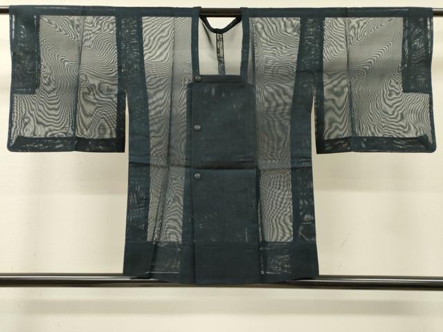 平和屋着物▽道行コート スリーシーズン 春夏秋 塵除け 鉄紺色 正絹 逸品 DABI7021fe