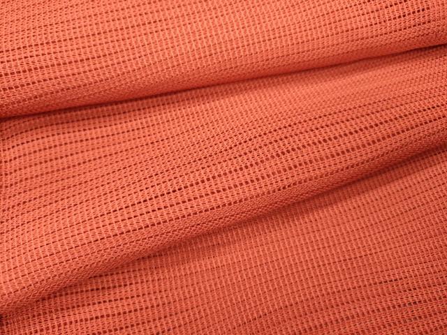 平和屋着物▽道行コート スリーシーズン 春夏秋 塵除け よろけ縞 赤丹色 正絹 逸品 DABI7025fe