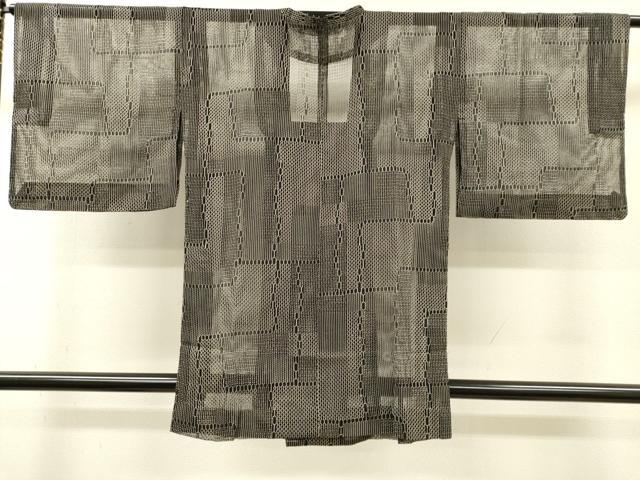 平和屋着物▽道行コート スリーシーズン 春夏秋 塵除け 幾何学文 正絹 逸品 DABI7029fe
