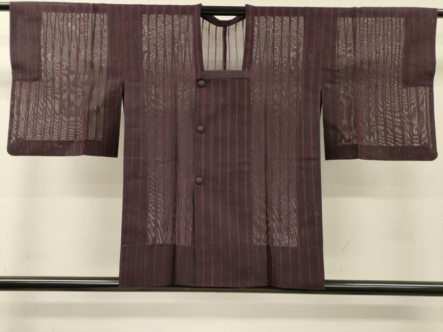 平和屋着物▽道行コート スリーシーズン 春夏秋 塵除け 縞 正絹 逸品 DABI7053fe