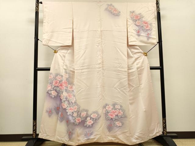 平和屋着物▼訪問着 手描き 草花 暈し染 正絹 逸品 DABI7064fe