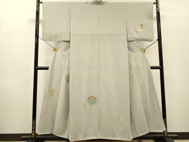 平和屋着物▼訪問着 総刺繍 孔雀丸文 金銀糸 正絹 逸品 DABI7085fe