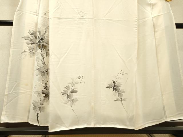 平和屋着物▼訪問着 手描き 枝花 金彩 正絹 逸品 DABI7086fe