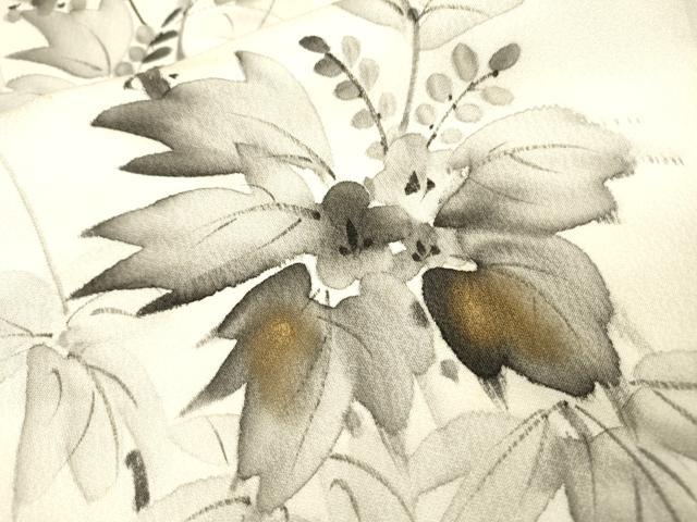 平和屋着物▼訪問着 手描き 枝花 金彩 正絹 逸品 DABI7086fe