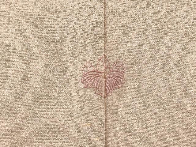 平和屋着物▼中国三大刺繍 スワトウ刺繍 汕頭刺繍 総刺繍 無地絵羽訪問着 地紙風景花文 薄柿色 正絹 逸品 DABI7096fe