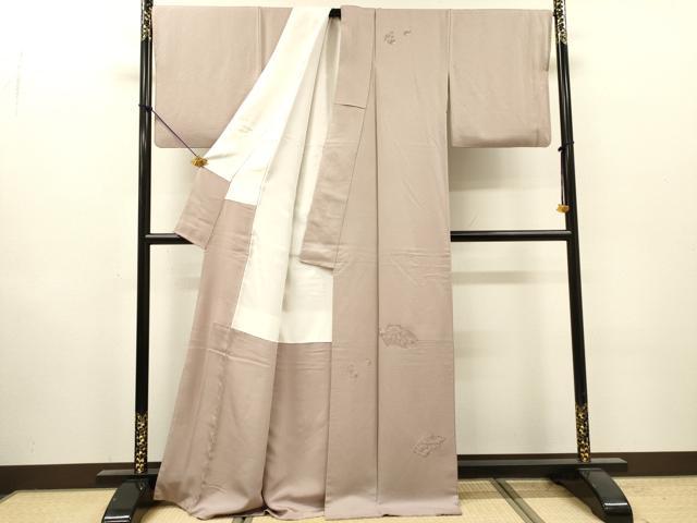 平和屋着物▼中国三大刺繍 スワトウ刺繍 汕頭刺繍 総刺繍 無地絵羽訪問着 地紙風景花文 薄柿色 正絹 逸品 DABI7096fe