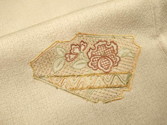 平和屋着物▼中国三大刺繍 スワトウ刺繍 汕頭刺繍 総刺繍 訪問着 破れ色紙花文 暈し染 金糸 正絹 逸品 DABI7097fe