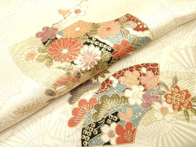 平和屋着物▼上質な小紋 地紙重ね花松文 金彩 金通し地 やまと誂製 正絹 逸品 DABI7104fe