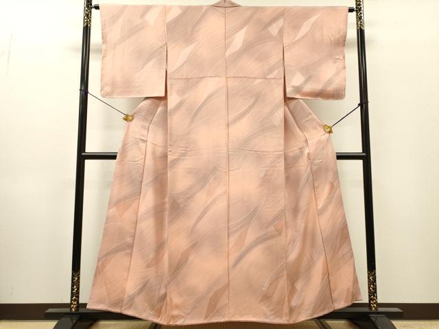 平和屋着物●上質な小紋 地紋起こし 変わり縞 暈し染 正絹 逸品 DABI7108fe