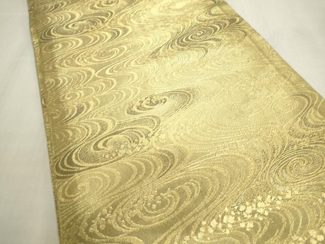 平和屋着物▼佐賀錦 両面 六通柄袋帯 正倉院鴛鴦花文 金糸 正絹 逸品 DABI7151fe