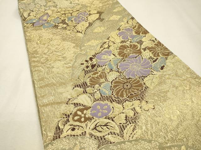 平和屋着物▼六通柄袋帯 辻が花 金糸 正絹 逸品 DABI7155fe