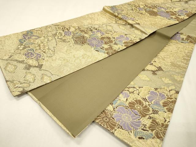平和屋着物▼六通柄袋帯 辻が花 金糸 正絹 逸品 DABI7155fe