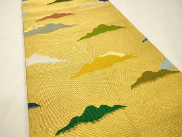 平和屋着物▼全通柄袋帯 東京井筒工芸創作 霞文 金糸 正絹 逸品 DABI7182fe