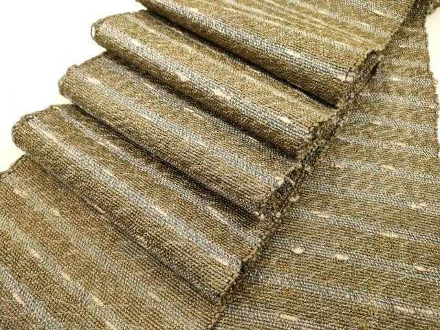 平和屋着物▼半幅帯 一重帯 裂織 横段文 DABI7222fe