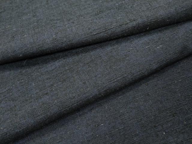 平和屋着物▽男性 単衣 紬 アンサンブル 鉄紺色 正絹 逸品 DABI7272fe