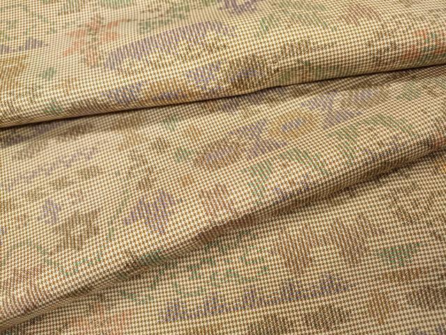 平和屋着物▽本場大島紬 単衣 7マルキ 草花 正絹 逸品 DABI7283fe