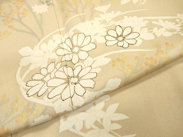 平和屋着物▽訪問着 単衣 刺繍 枝花 金彩 正絹 逸品 DABI7290fe