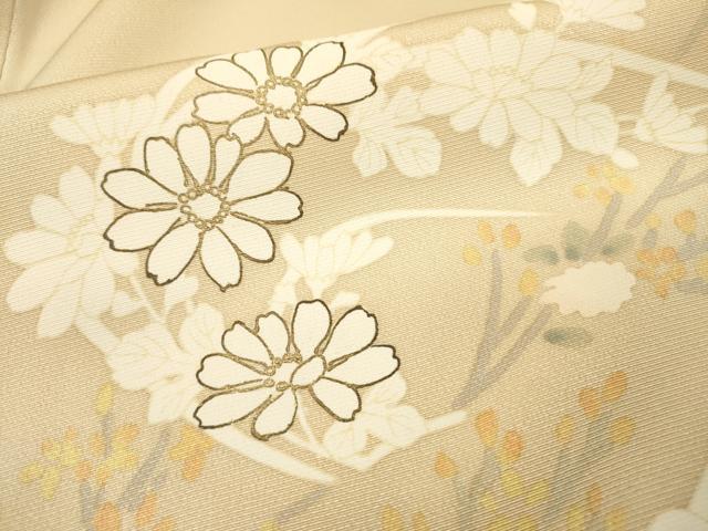 平和屋着物▽訪問着 単衣 刺繍 枝花 金彩 正絹 逸品 DABI7290fe