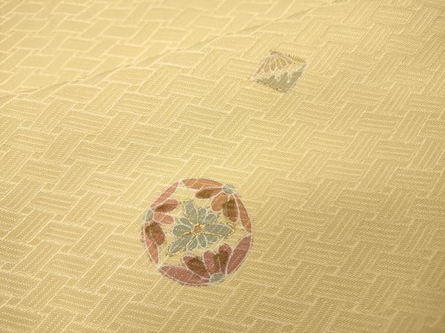 平和屋着物▽友禅作家の巨匠 浅井青仁 小紋 単衣 花丸文 金彩 正絹 逸品 DABI7291fe