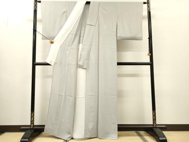 平和屋着物▽銀座世きね 小紋 単衣 格子 正絹 逸品 DABI7293fe