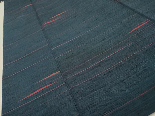 平和屋着物▽上質な紬 単衣 横段文 正絹 逸品 DABI7301fe