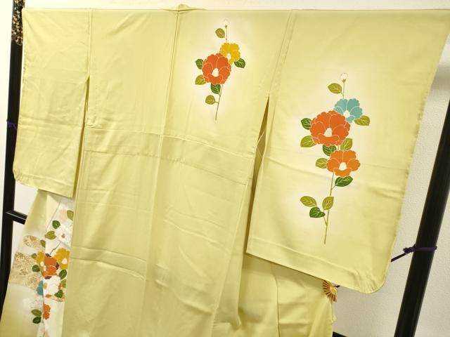 平和屋着物▽訪問着 単衣 駒刺繍 霞花文 暈し染 金彩 正絹 逸品 未使用 DABI7305fe