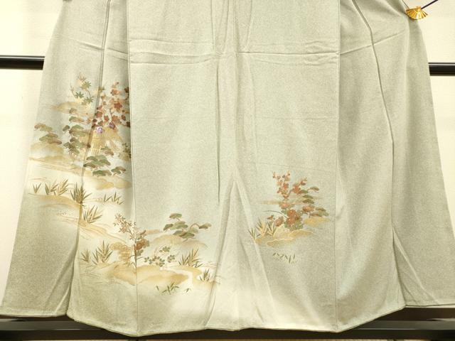 平和屋着物▼訪問着 螺鈿 風景文 暈し染 金銀彩 正絹 逸品 DABI7309fe