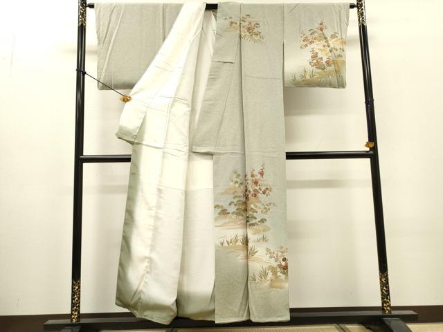 平和屋着物▼訪問着 螺鈿 風景文 暈し染 金銀彩 正絹 逸品 DABI7309fe