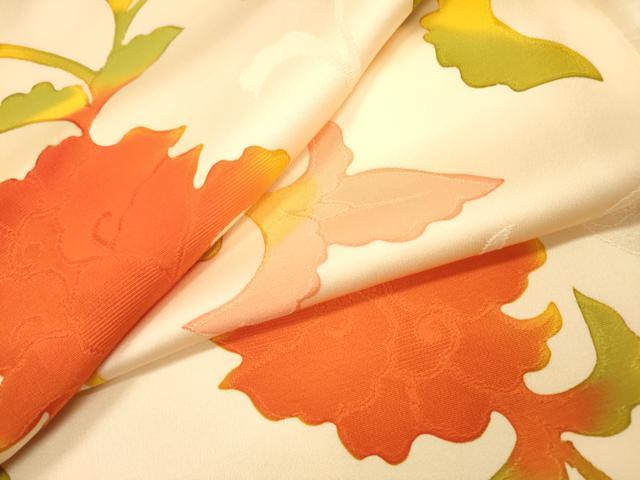 平和屋着物●上質な小紋 地紋起こし 更紗花唐草文 正絹 逸品 DABI7315fe