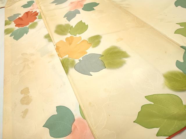 平和屋着物●上質な小紋 地紋起こし 蔦の葉花文 暈し染 正絹 逸品 DABI7317fe