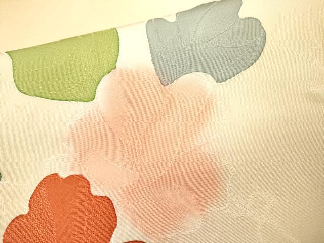 平和屋着物●上質な小紋 地紋起こし 蔦の葉花文 暈し染 正絹 逸品 DABI7317fe