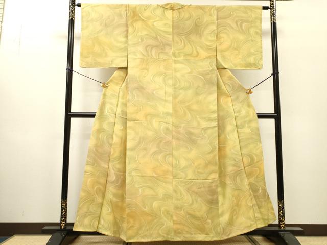 平和屋着物●上質な小紋 地紋起こし 流水文 暈し染 正絹 逸品 DABI7321fe