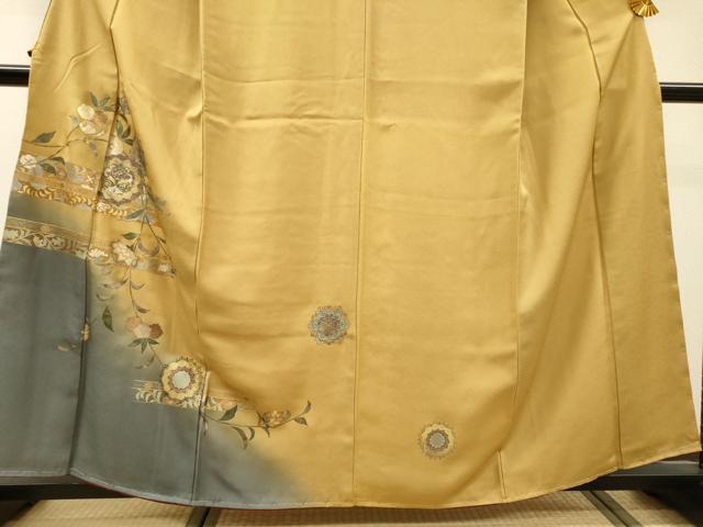 平和屋着物▼訪問着 螺鈿 正倉院花文 暈し染 金銀彩 正絹 逸品 未使用 DABI7326fe