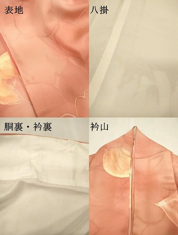 平和屋着物●上質な小紋 地紋起こし 舞花 暈し染 正絹 逸品 DABI7328fe