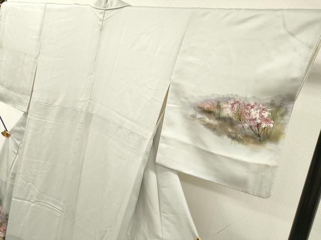 平和屋着物▼訪問着 作家物 手描き 風景文 正絹 逸品 DABI7330fe