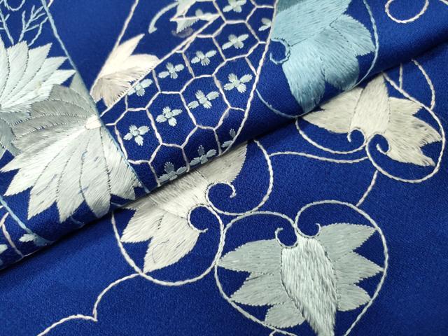 平和屋着物●訪問着 総刺繍 短冊花文 ロング丈 正絹 逸品 DABI7331fe