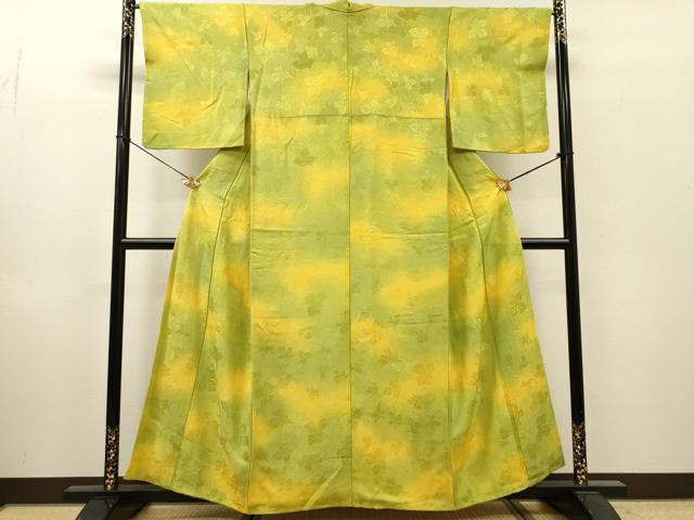 平和屋着物▼上質な小紋 草葉地紋 暈し染 正絹 逸品 DABI7335fe