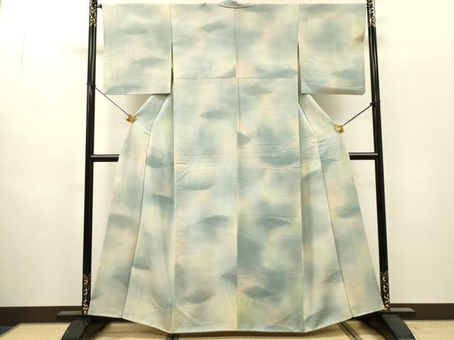 平和屋着物●上質な小紋 地紋起こし 流水文 暈し染 正絹 逸品 DABI7336fe