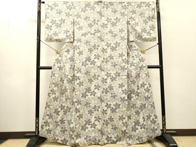 平和屋着物▼上質な小紋 草花 正絹 逸品 DABI7337fe